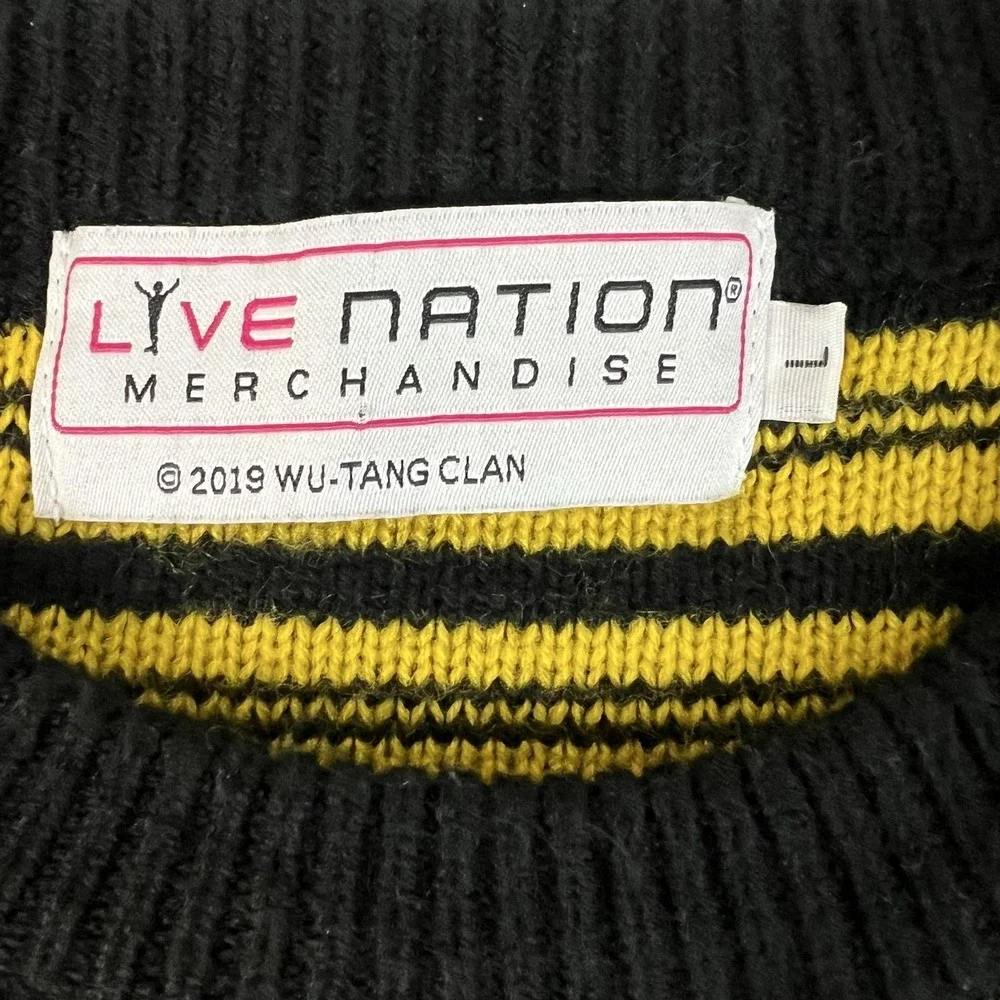 Live Nation Wu-Tang Clan Sweater Mens Large Black Yellow Fair Isle Knit Pullover